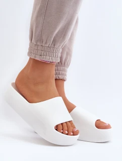 Damskie Klapki Na Grubej Podeszwie Białe Oreithano