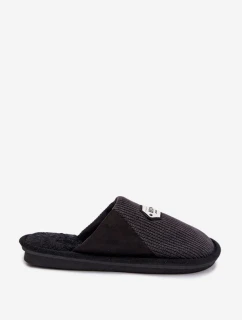 Pánské pantofle s nášivkou Černé model 21793940 - Boto