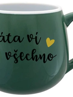 TÁTA VÍ VŠECHNO - zelený keramický hrníček 300 ml