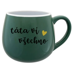 TÁTA VÍ VŠECHNO - zelený keramický hrníček 300 ml