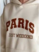 Dámská mikina oversize béžová Dstreet model 21988151 - FashionStreet Dámská mikina oversize béžová Dstreet model 21988151 - FashionStreet