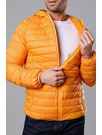 Žlutá pánská prošívaná bunda s kapucí model 18345069 - J.STYLE Žlutá pánská prošívaná bunda s kapucí model 18345069 - J.STYLE
