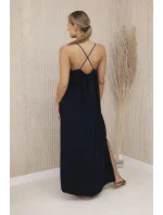 Dlouhé šaty bez ramínek námořnická modř Dlouhé šaty bez ramínek námořnická modř