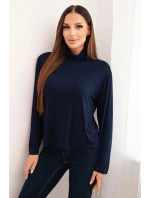 Dámska viskózna blúzka s rolákom a dlhými rukávmi granátová