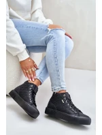 Ocieplane Trampki Damskie Z Przeszyciami Big Star OO274A480 Czarne Ocieplane Trampki Damskie Z Przeszyciami Big Star OO274A480 Czarne