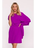 S423 Šaty s plášťom - levanduľové