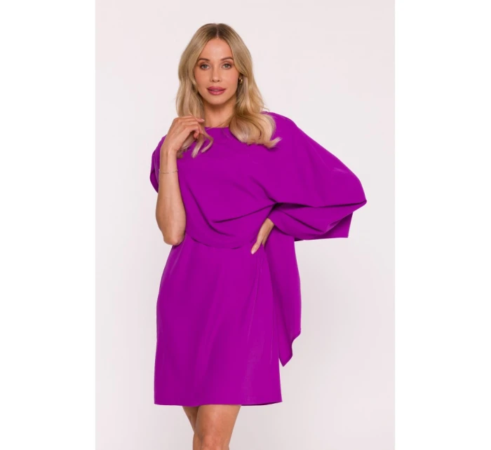 S423 Šaty s plášťom - levanduľové