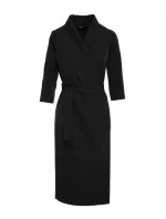 model 15100772 Zavinovací šaty s vázáním černé - STYLOVE