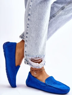 Dámske semišové mokasíny Modre Morreno