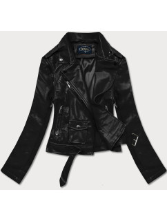 Čierna bunda ramoneska - vesta z eko kože FL202050 čierna - FLAM Mode