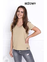 Dámske tričko s krátkym rukávom Serek brown - Off Pink