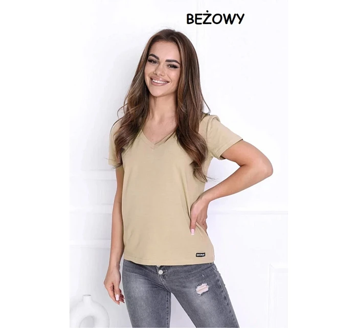 Dámske tričko s krátkym rukávom Serek brown - Off Pink