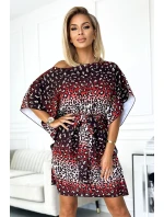 SOFIA Dámské šaty s vzorem a se zavazováním v pase model 17817868 - numoco