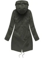 Dámská zimní bunda parka v army barvě s kapucí a odepínací kožešinovou podšívkou model 21242078 - Libland