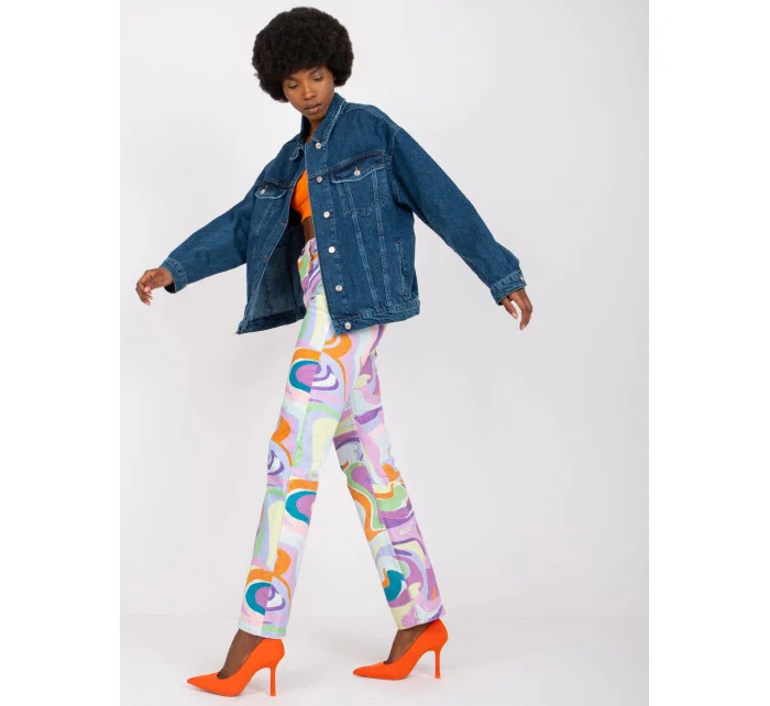 Dámska tmavomodrá voľná džínsová bunda (CKT-02)