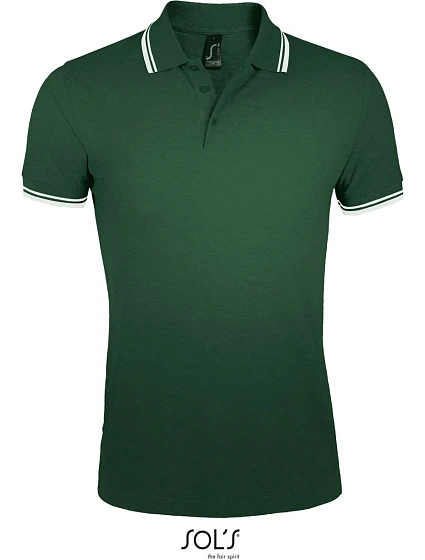 SOL'S Pasadena Men Pánske polo tričko z piké 25.0577 lesná zelená/biela SOL'S Pasadena Men Pánske polo tričko z piké 25.0577 lesná zelená/biela