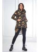 Mikina moro s dlhým chrbtom khaki+hnedá Mikina moro s dlhým chrbtom khaki+hnedá