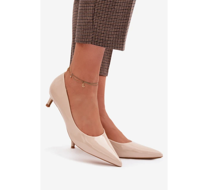 Lakované lodičky na nízkém podpatku Béžové Girela Lakované lodičky na nízkém podpatku Béžové Girela