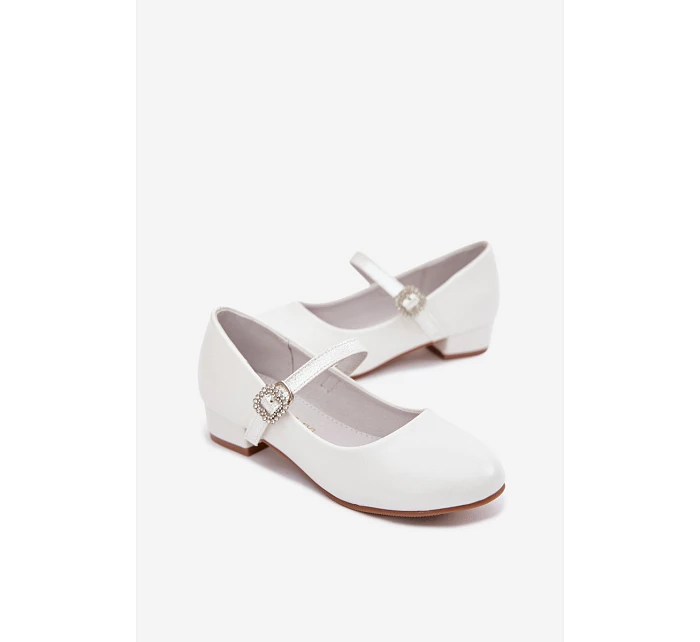 Dětské balerínky s páskem  Bílé model 22069559 - VINCEZA