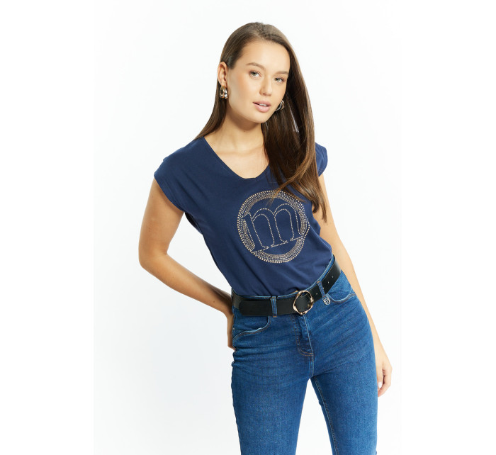 Monnari Tričká Dámske tričko s logom značky Navy Blue