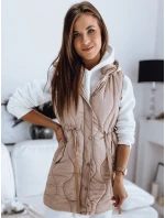 Dámská prošívaná vesta béžová Dstreet model 21966375 - FashionStreet Dámská prošívaná vesta béžová Dstreet model 21966375 - FashionStreet