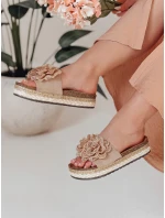 Dámské květinové žabky khaki Dstreet model 21989013 - FashionStreet