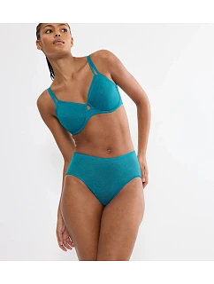 Elegantné modré čipkované maxi nohavičky na každý deň Signature Sheer Maxi EX - BLUE TRIUMPH
