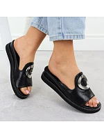 Dámské žabky na nízkém podpatku černé M.Daszynski