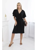 Šaty s vrstveným výstrihom čierne Šaty s vrstveným výstrihom čierne