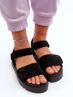 Dámske semišové sandále na platforme Big Star Black