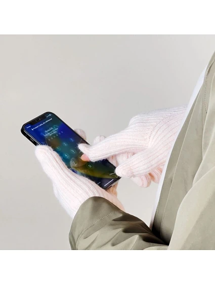 Pletené rukavice na telefon s výřezem na model 22083385 růžové - Hurtel Pletené rukavice na telefon s výřezem na model 22083385 růžové - Hurtel
