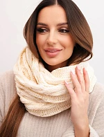 Dámsky pletený vlnený komín mäkký a teplý KN23 béžový