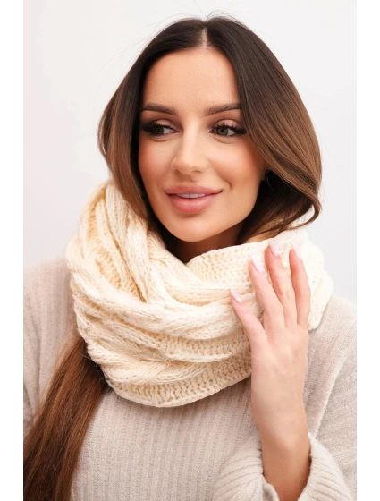 Dámsky pletený vlnený komín mäkký a teplý KN23 béžový Dámsky pletený vlnený komín mäkký a teplý KN23 béžový