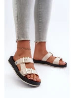 Klapki Damskie Na Płaskiej Podeszwie ZAXY LL285072 Jasnobeżowe