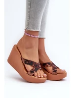 Klapki Damskie Na Koturnie 83520 Ipanema High Fashion Slide Fem Brązowe
