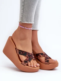 Klapki Damskie Na Koturnie 83520 Ipanema High Fashion Slide Fem Brązowe