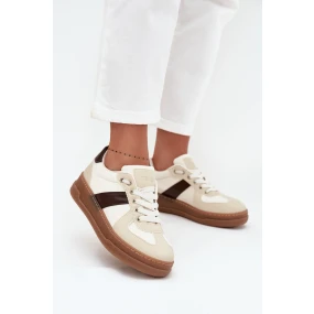 Sneakersy Damskie Na Platformie Beżowe Galivina