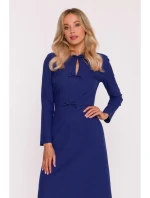 S413 Šaty s mašľou - modré S413 Šaty s mašľou - modré