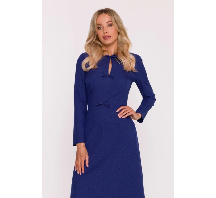 S413 Šaty s mašľou - modré S413 Šaty s mašľou - modré