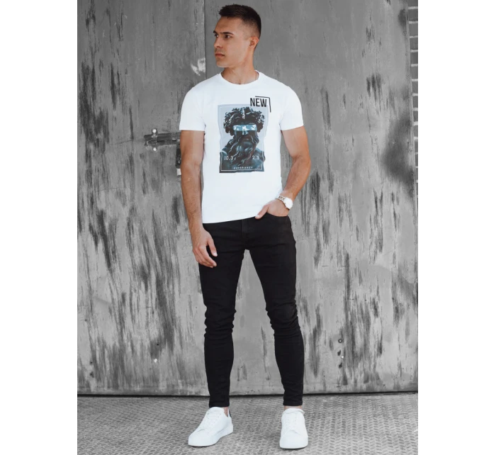 Pánské bílé tričko s potiskem Dstreet model 21975914 - FashionStreet