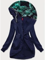 Tmavomodrá dlhá dámska mikina na zips (AMG815)