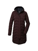 Dámská prošívaná bunda  9 zimní nepromokavá bunda s kapucí dlouhá bordó model 21858113 - Killtec