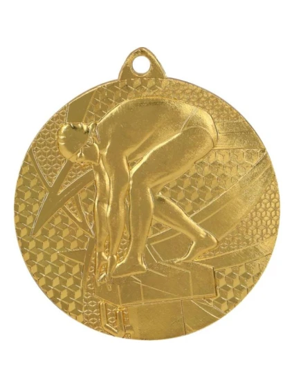 Zlatá medaila - plávanie - oceľová medaila