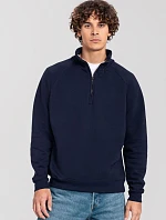Fruit of the Loom Iconic Premium Zip Neck Sweat – ťažká mikina s 1/4 zipsom 16.2288 tmavomodrá