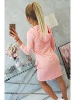 Šaty s kapucí a kapsami meruňková Šaty s kapucí a kapsami meruňková