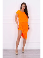 Asymetrické šaty oranžové neónové