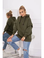 Zateplená blúzka s polovičným rolákom khaki farby Zateplená blúzka s polovičným rolákom khaki farby