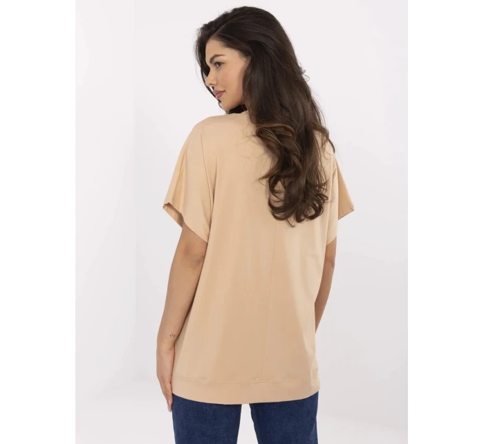 Bluzka CLM BZ model 21116959 camelowy - FPrice Bluzka CLM BZ model 21116959 camelowy - FPrice