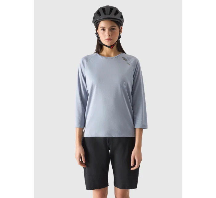 Dámske cyklistické rýchloschnúce tričko s dlhým rukávom 4F - modré