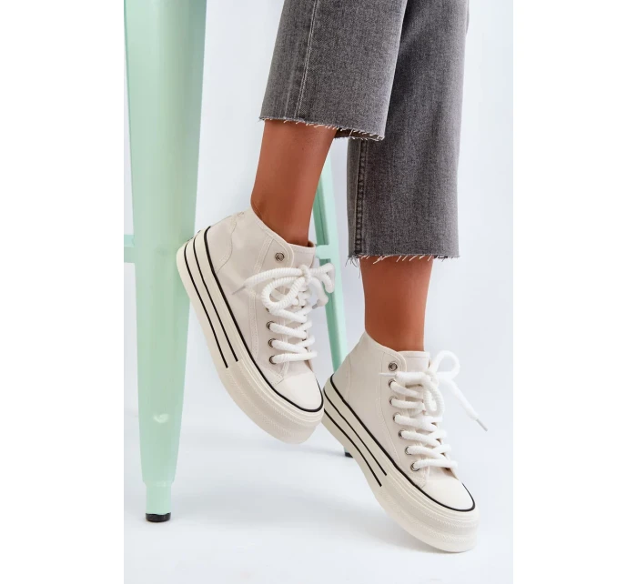 Dámské Tenisky na platformě Bílé Aineri Dámské Tenisky na platformě Bílé Aineri